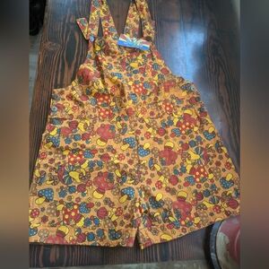 Title:Jayli Mushroom Print Overalls Romper | Size L | NWT